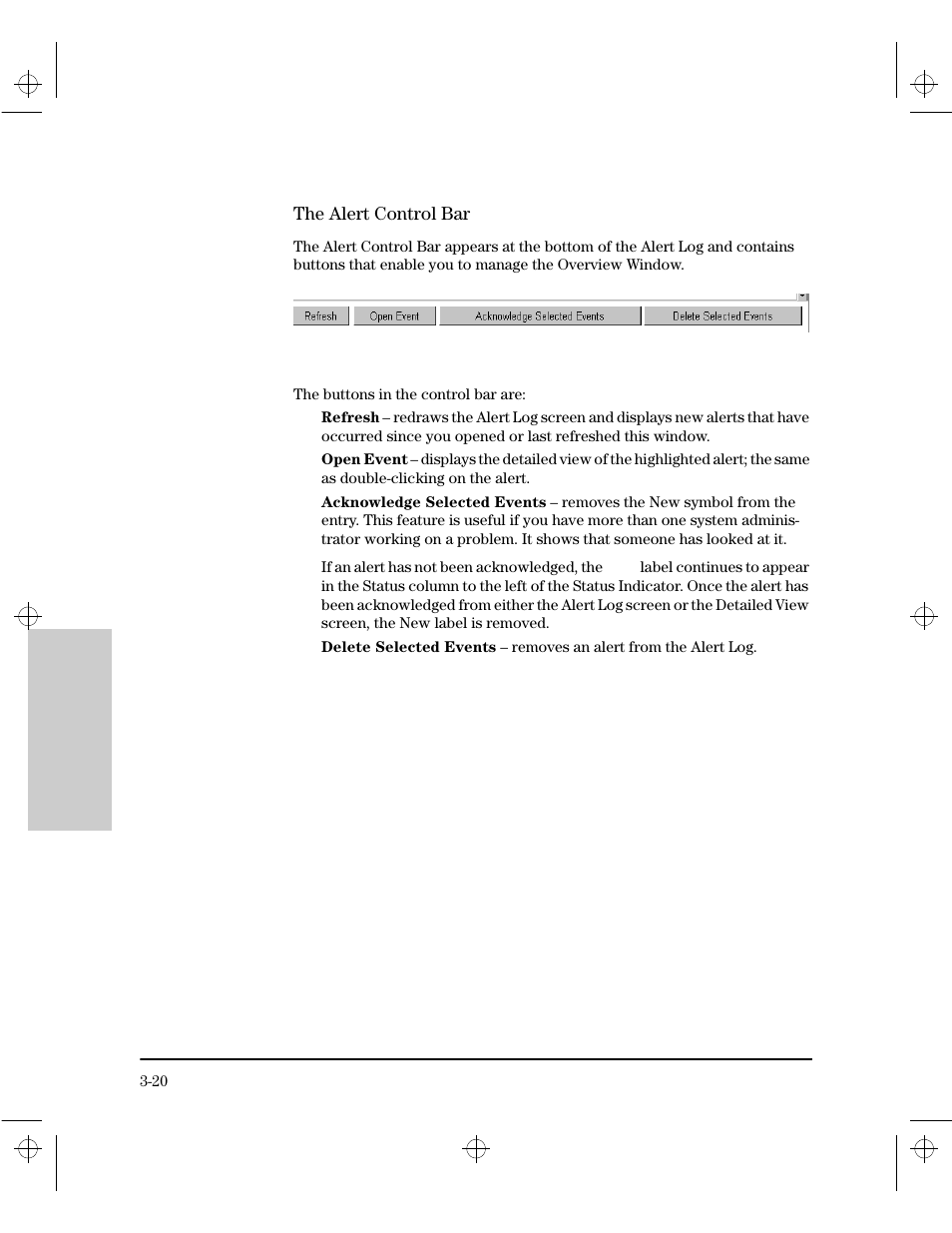 The alert control bar | HP 212M User Manual | Page 40 / 166