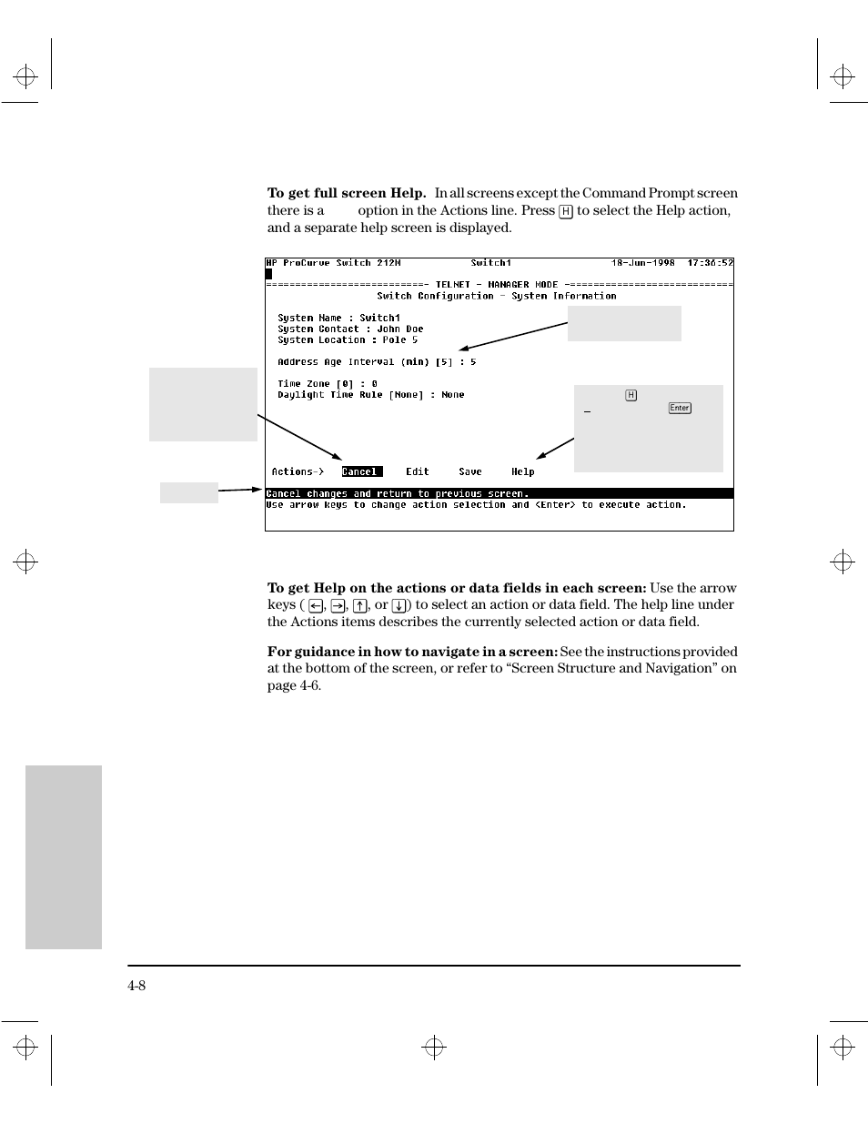 To get full screen help | HP 212M User Manual | Page 54 / 166
