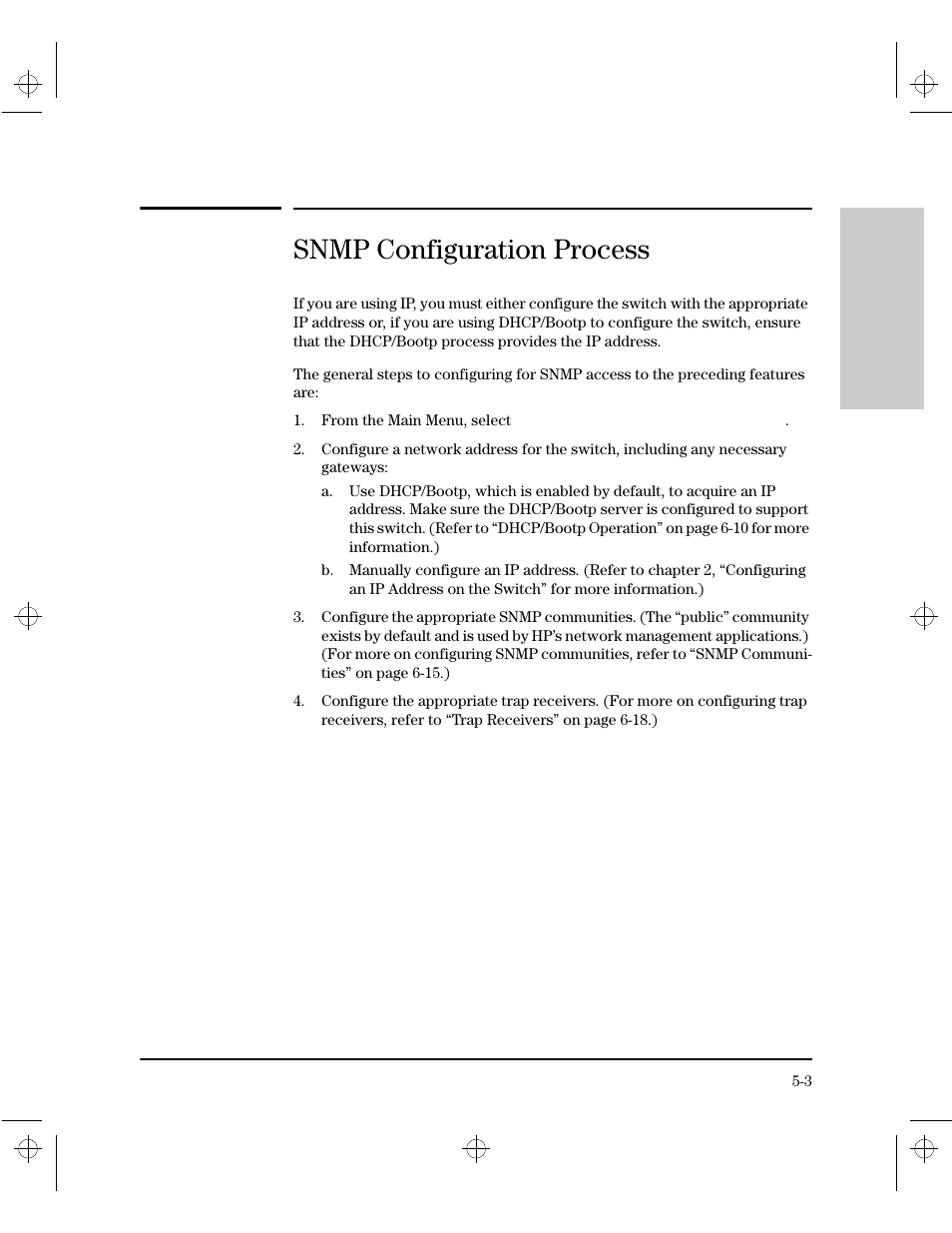 Snmp configuration process | HP 212M User Manual | Page 63 / 166