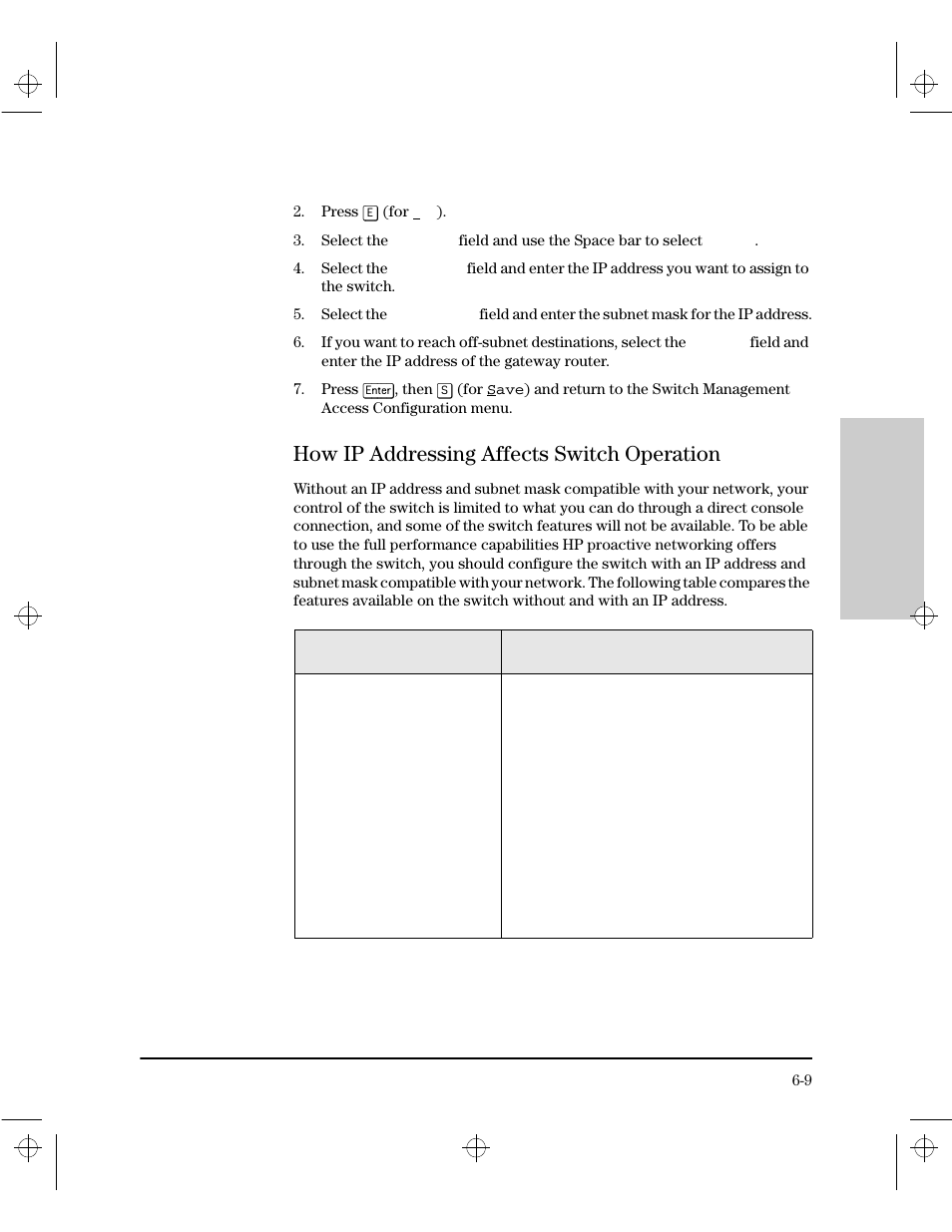 How ip addressing affects switch operation, How ip addressing affects switch operation -9 | HP 212M User Manual | Page 73 / 166