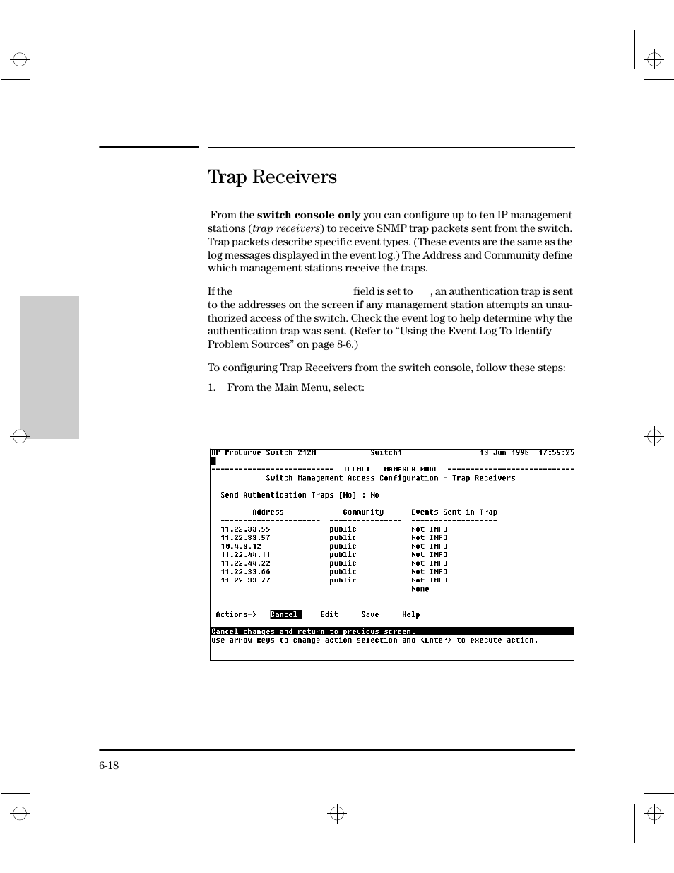 Trap receivers | HP 212M User Manual | Page 82 / 166