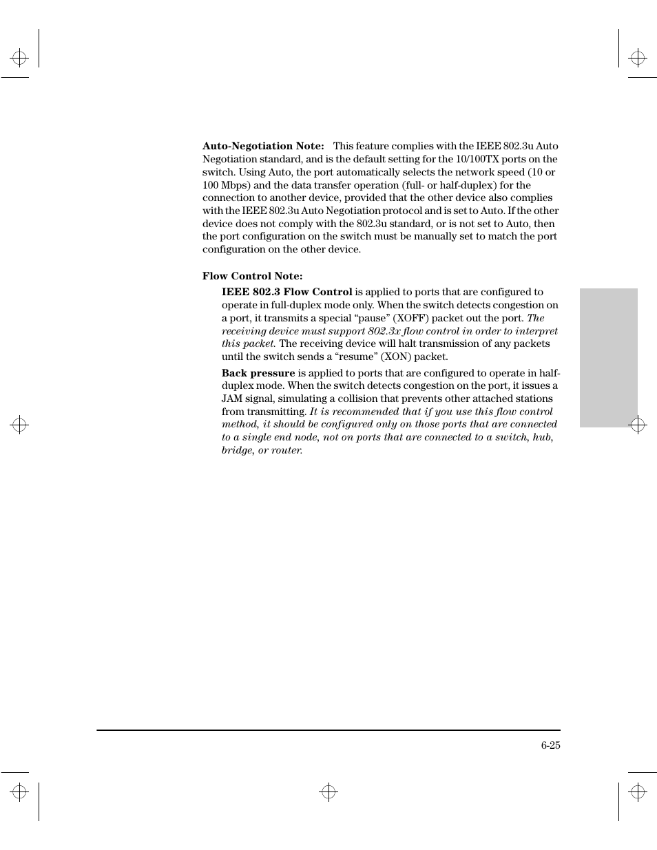 Auto-negotiation note, Flow control note | HP 212M User Manual | Page 89 / 166