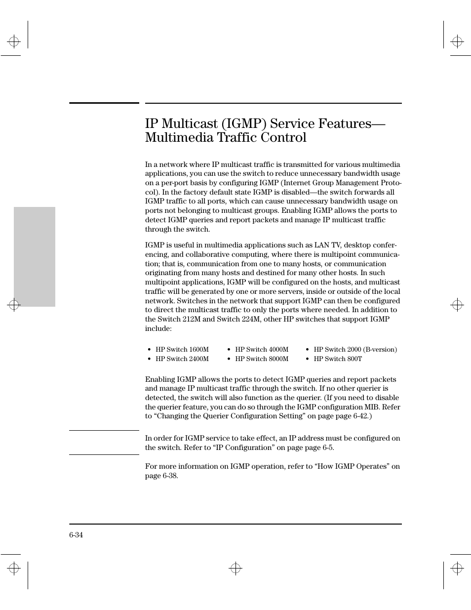 Ip multicast (igmp) service features— multimedia t | HP 212M User Manual | Page 98 / 166