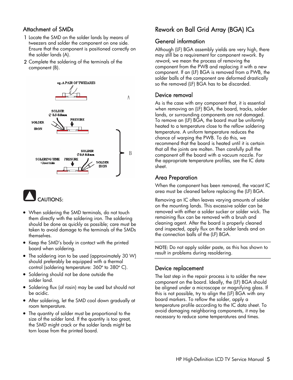 Rework on ball grid array (bga) ics | HP LT3200 User Manual | Page 10 / 101