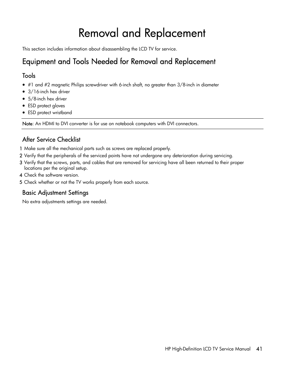 Removal and replacement | HP LT3200 User Manual | Page 46 / 101