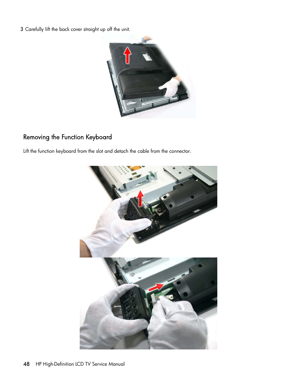 Removing the function keyboard | HP LT3200 User Manual | Page 53 / 101