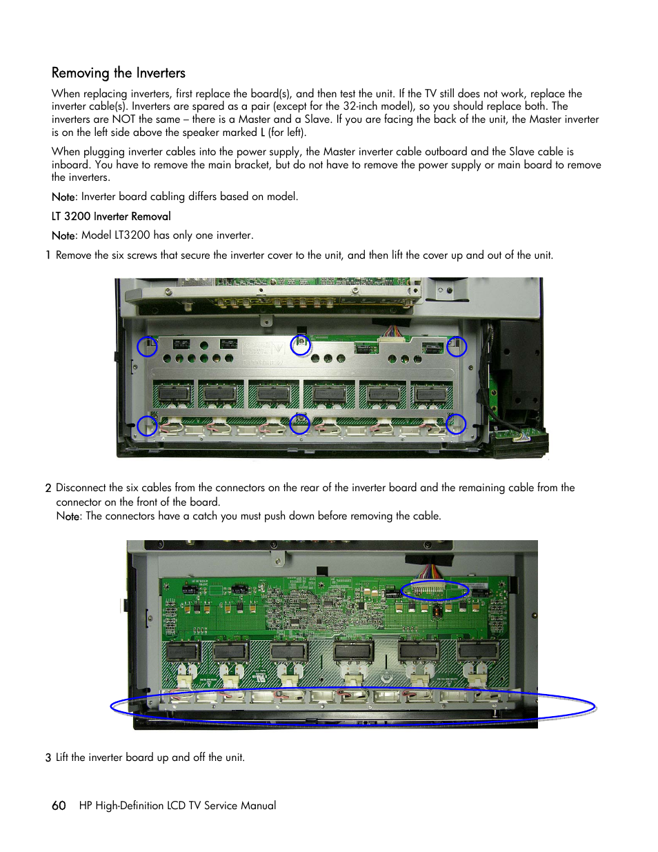 Removing the inverters | HP LT3200 User Manual | Page 65 / 101