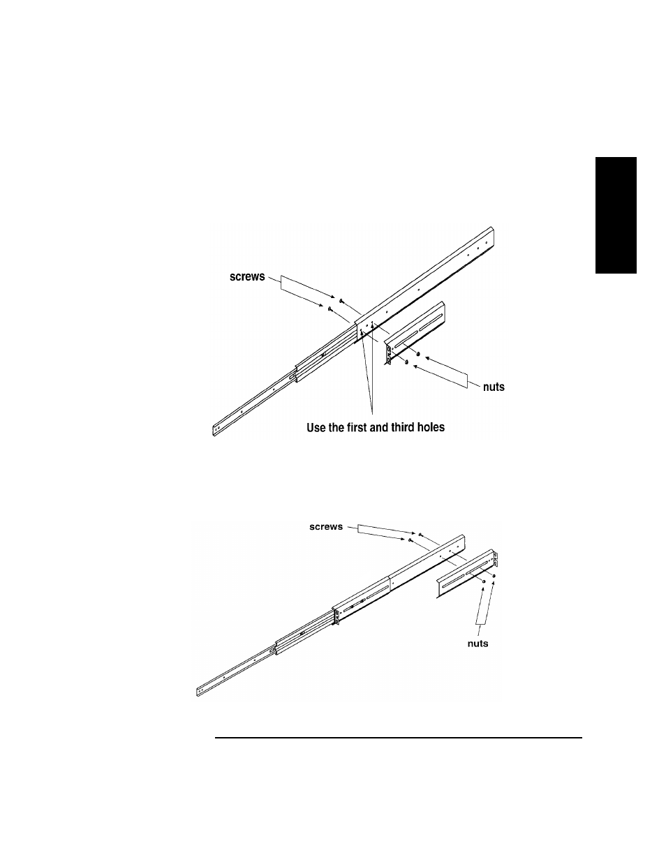 Figure 1-4. front mounting bracket -11, Figure 1-5. rear mounting bracket -11 | HP SureStore 4215w User Manual | Page 25 / 136