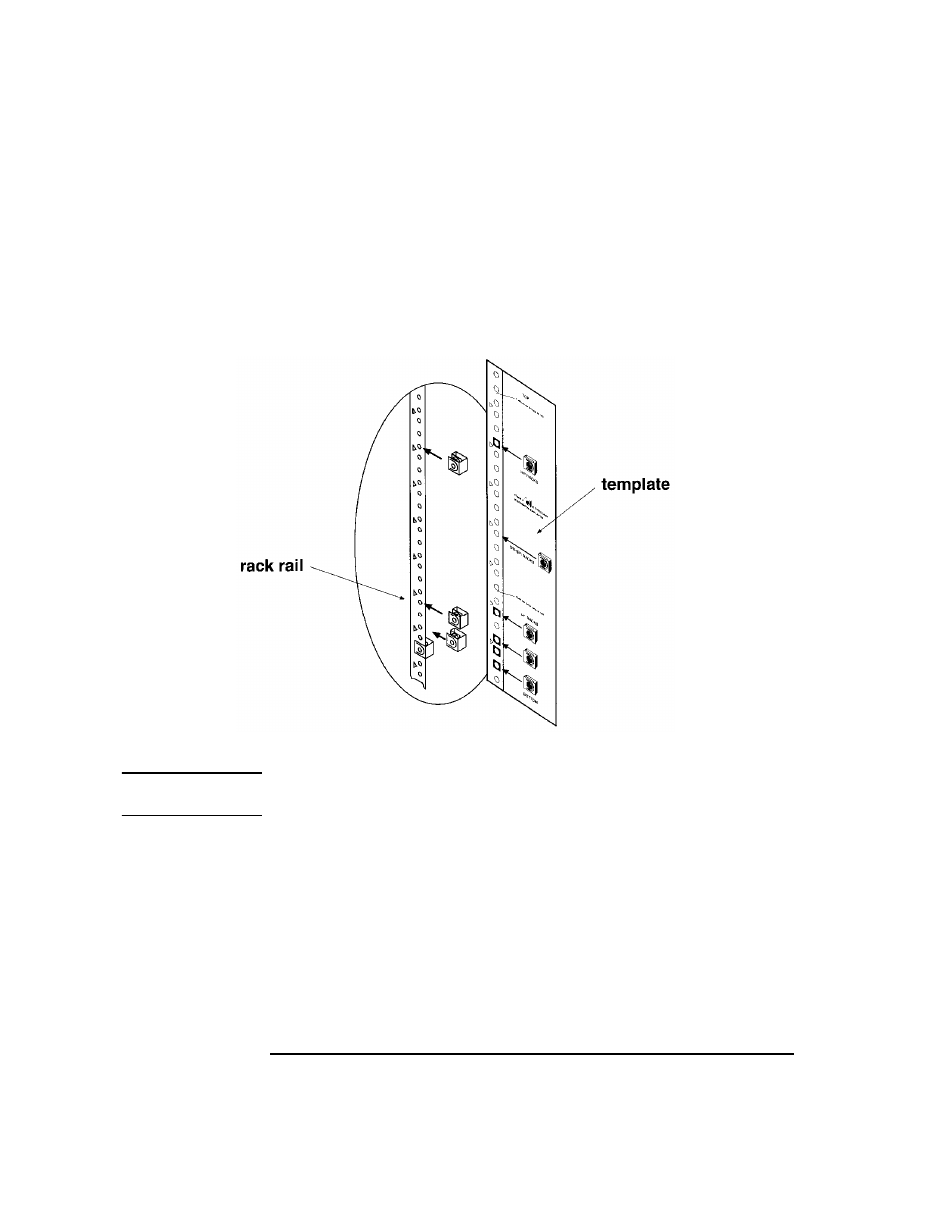 Attach the rack slides to the rack, Attach the rack slides to the rack -12, Figure 1-6. clip nuts (front rails) -12 | HP SureStore 4215w User Manual | Page 26 / 136