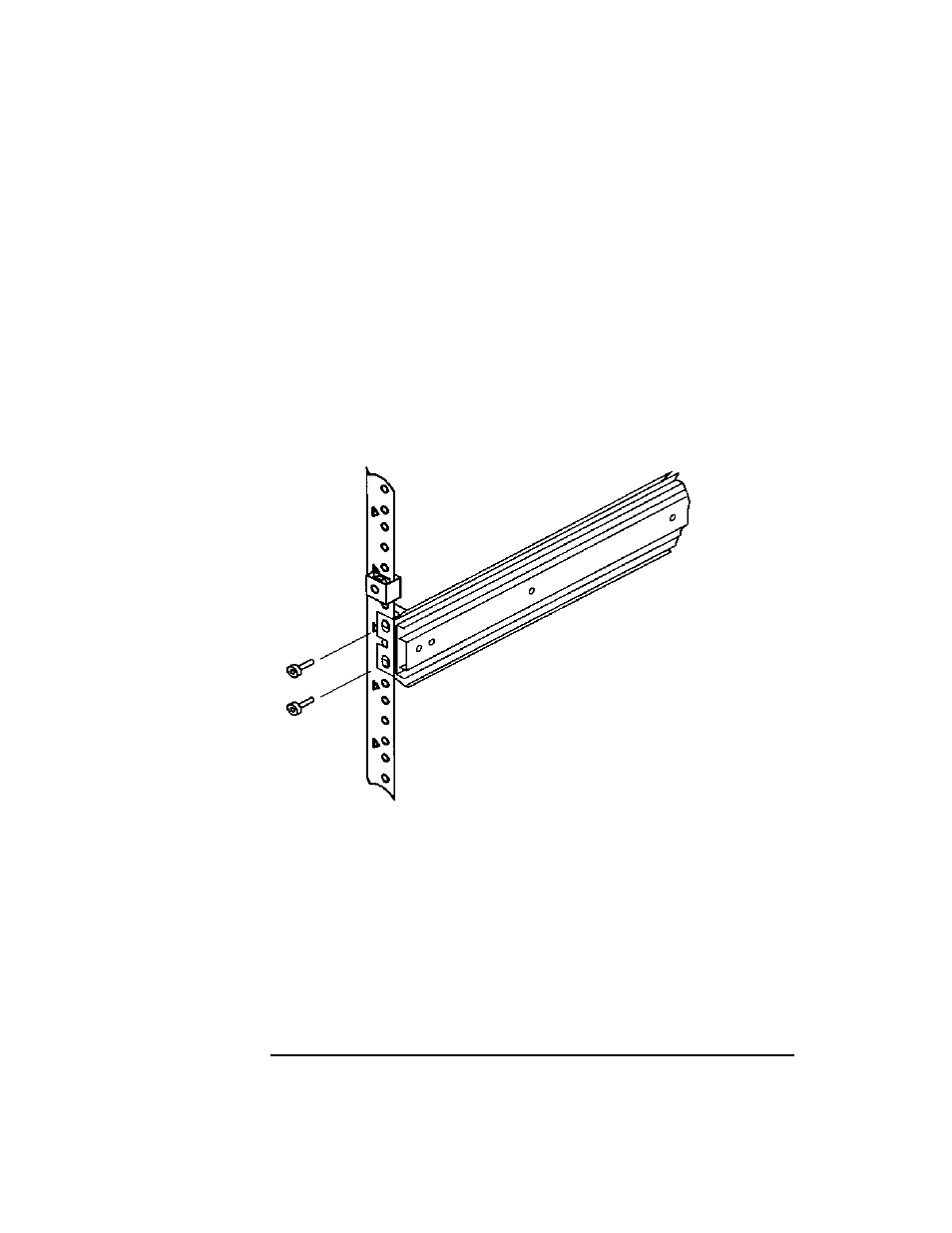 Figure 1-8. front bracket on rack -14 | HP SureStore 4215w User Manual | Page 28 / 136
