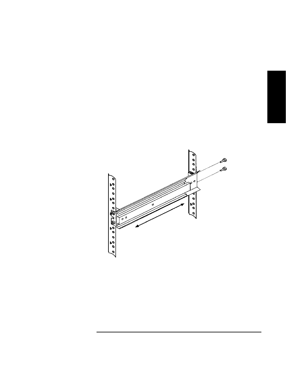 Figure 1-9. rear bracket on rack -15 | HP SureStore 4215w User Manual | Page 29 / 136