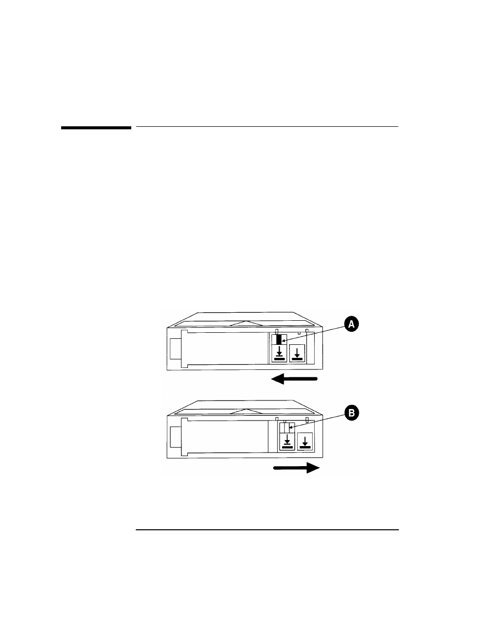 Write-protecting tape cartridges, Write-protecting tape cartridges -8, Figure 2-3. write-protect button settings -8 | HP SureStore 4215w User Manual | Page 52 / 136