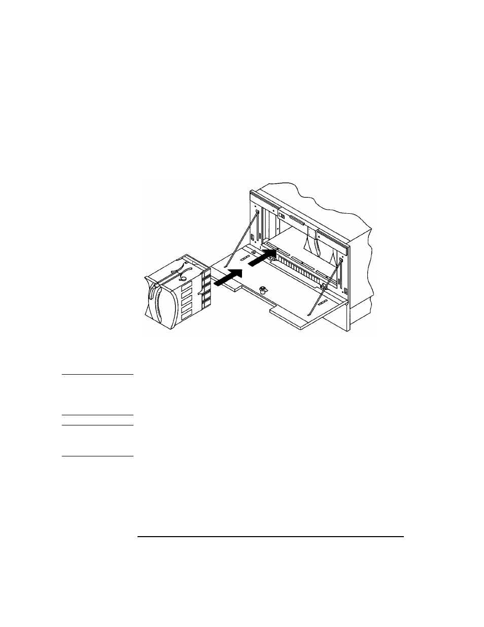 Figure 3-5. inserting magazines -18 | HP SureStore 4215w User Manual | Page 72 / 136