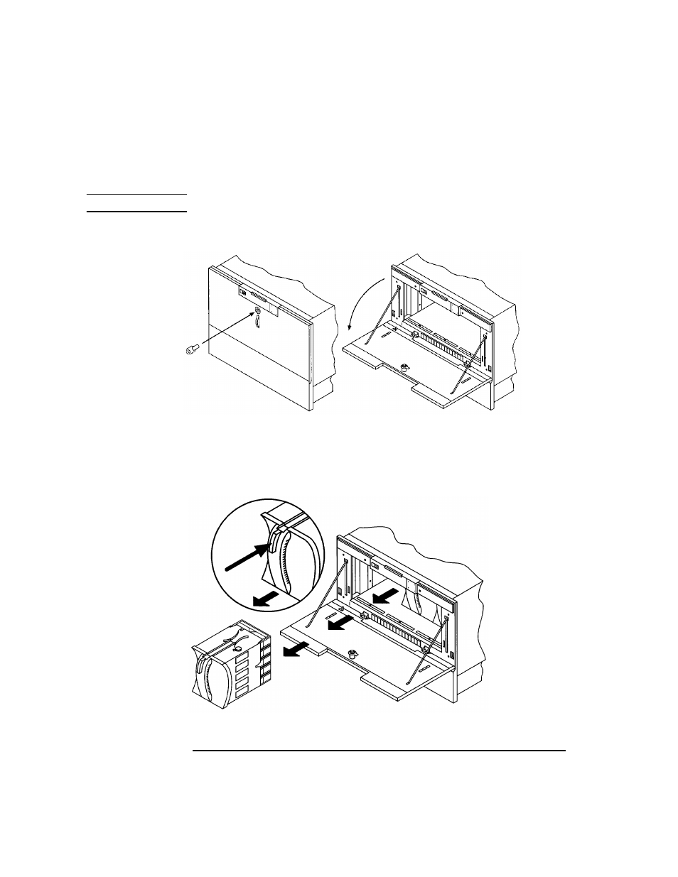 Figure 3-6. opening the front access door -20, Figure 3-7. removing magazines -20 | HP SureStore 4215w User Manual | Page 74 / 136