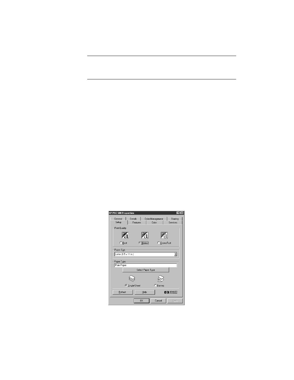 Paper choices when printing, Use the correct print settings, 2 click the select paper type button | Paper choices when printing -3, Use the correct print settings -3 | HP PSC-500 User Manual | Page 11 / 40