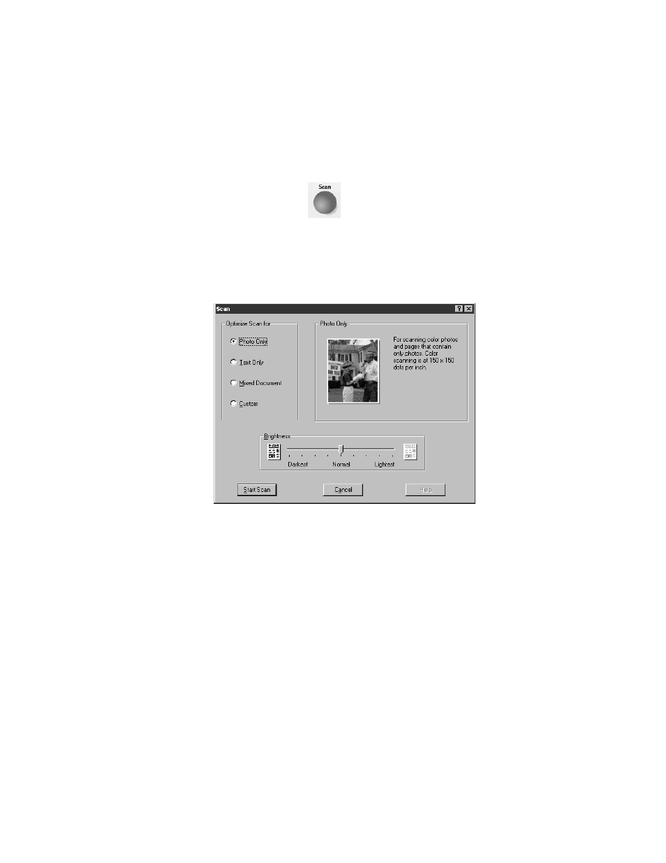 Start scanning, Start scanning -3 | HP PSC-500 User Manual | Page 21 / 40