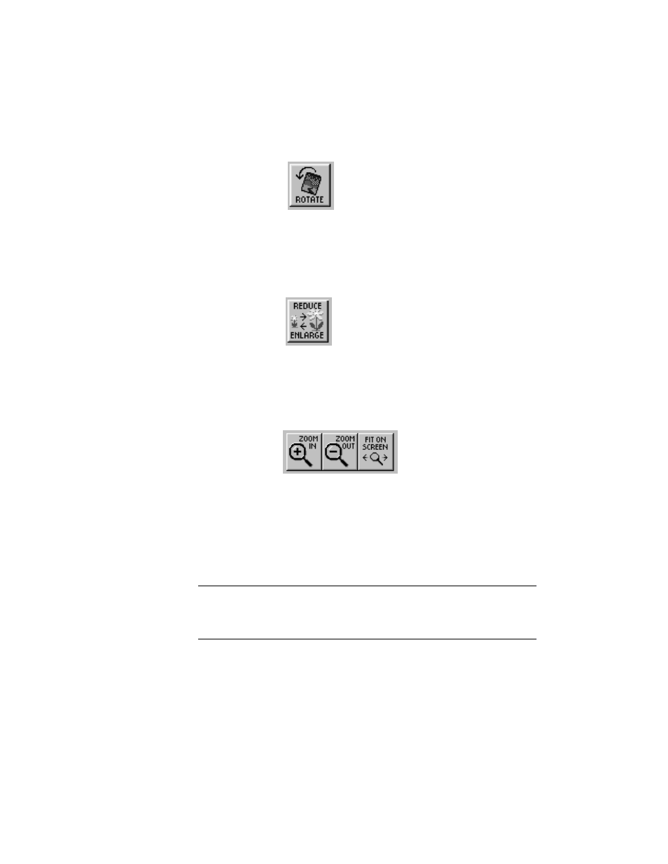 Other editing features, Other editing features -5, Rotate (straighten) reduce/ enlarge zoom | HP PSC-500 User Manual | Page 23 / 40