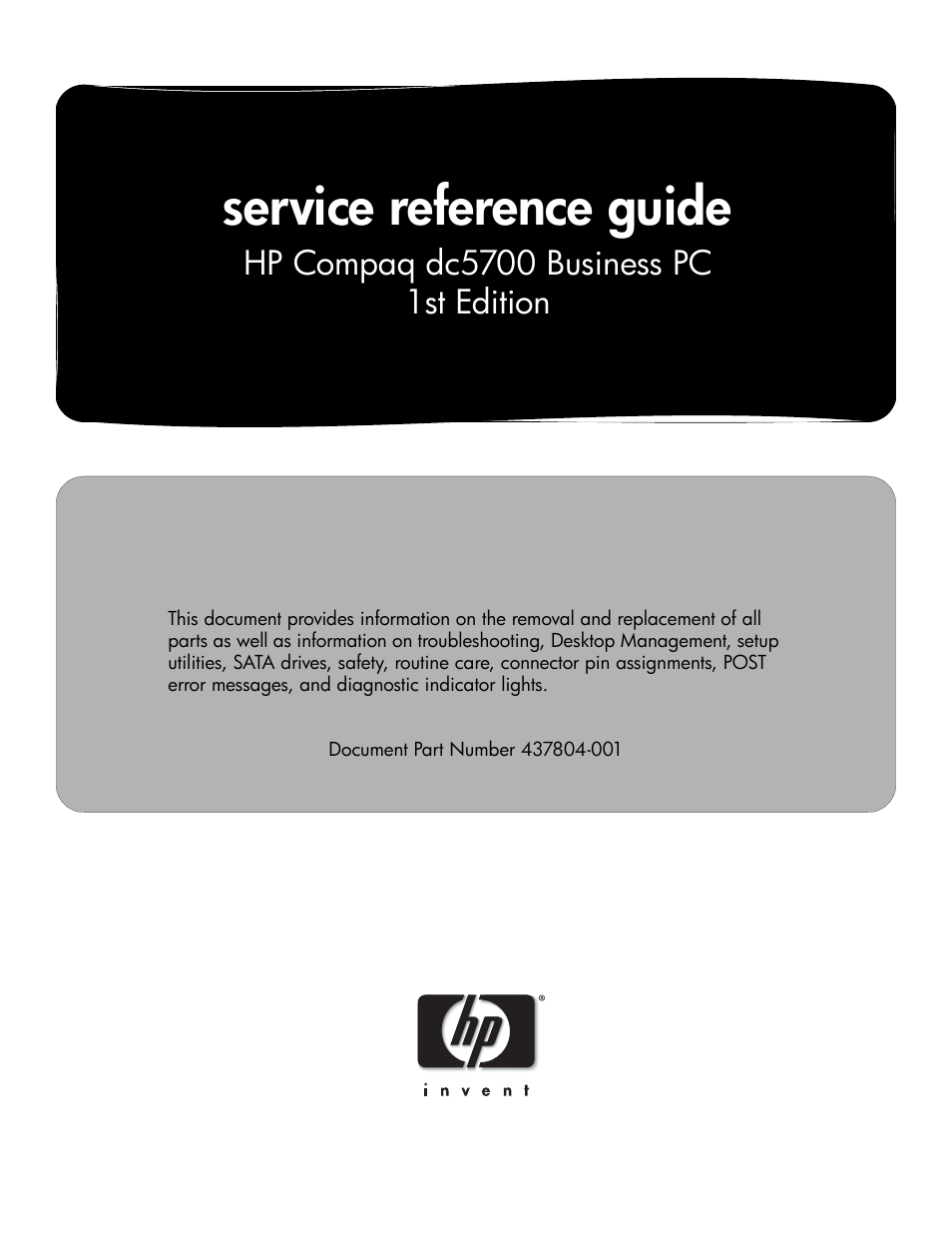 HP dc5700 User Manual | 216 pages