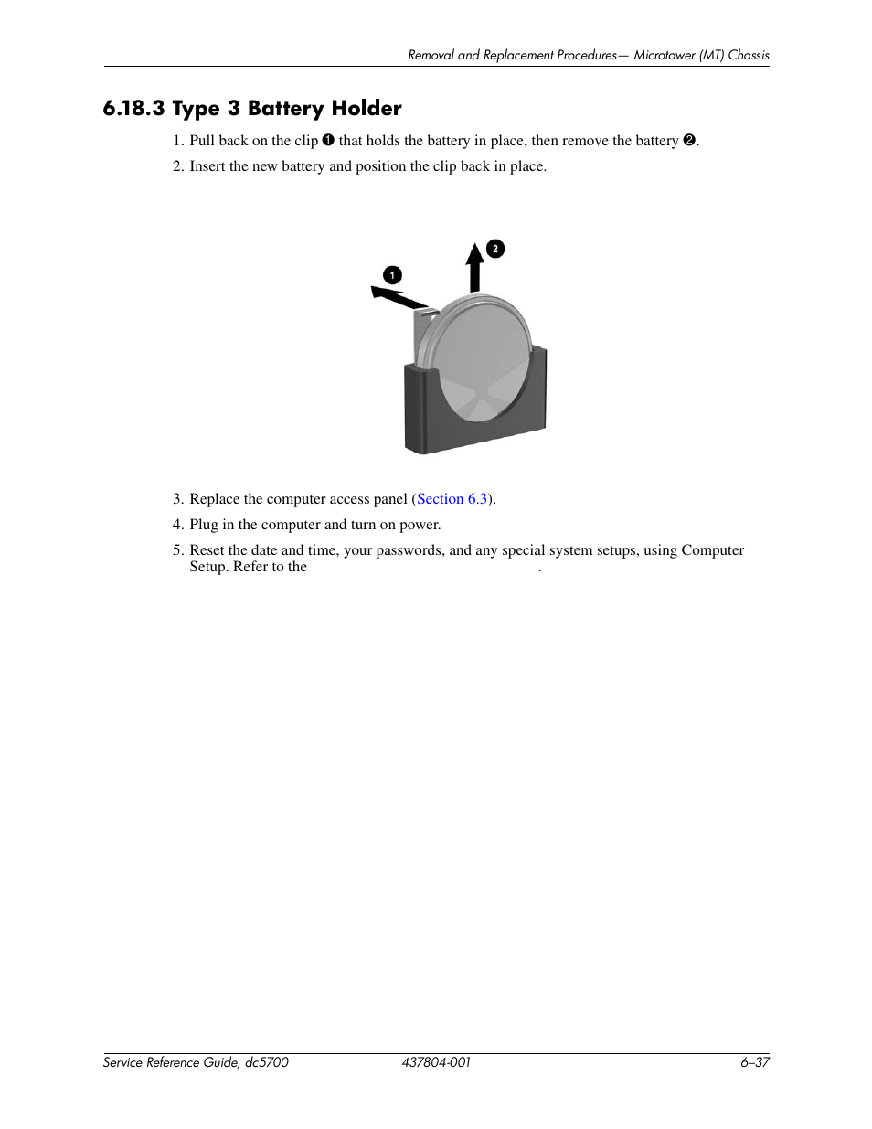 3 type 3 battery holder | HP dc5700 User Manual | Page 103 / 216