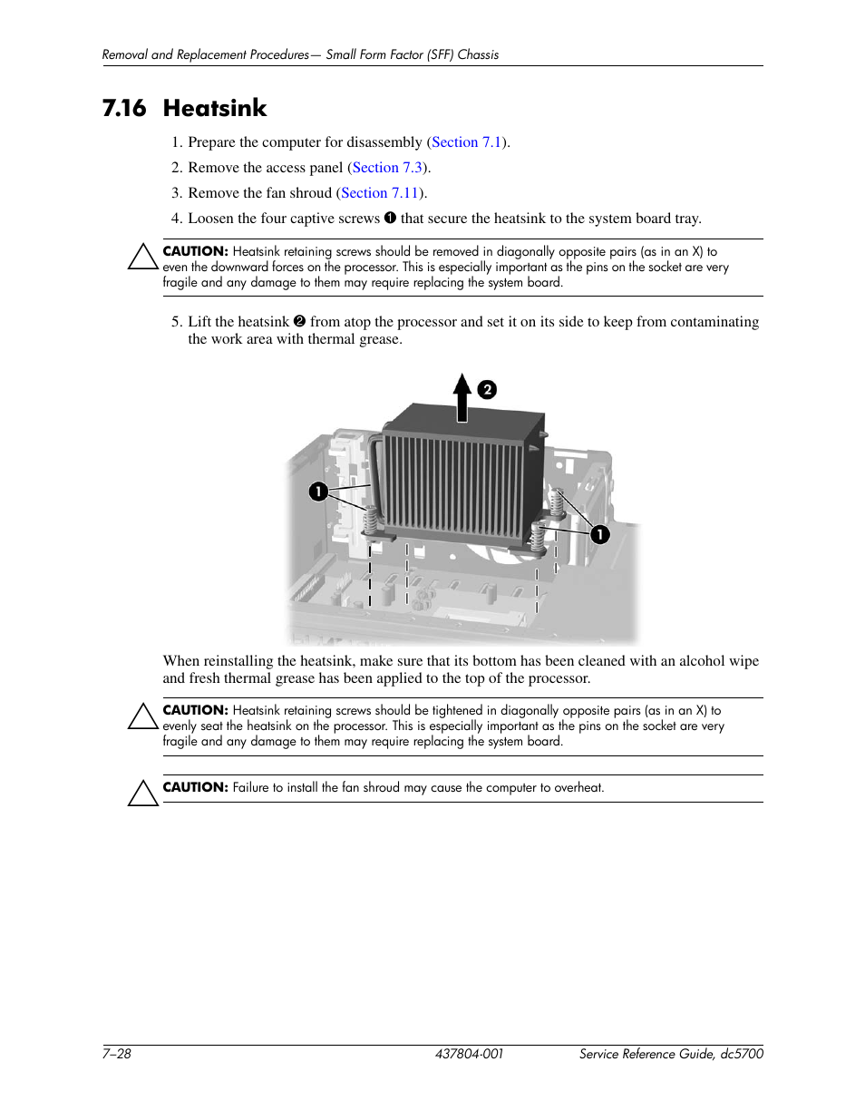 16 heatsink | HP dc5700 User Manual | Page 132 / 216