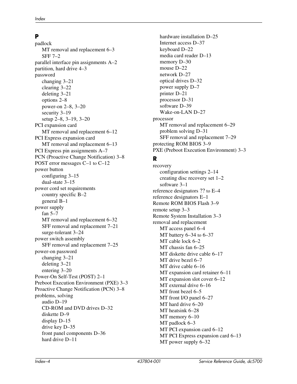 HP dc5700 User Manual | Page 214 / 216