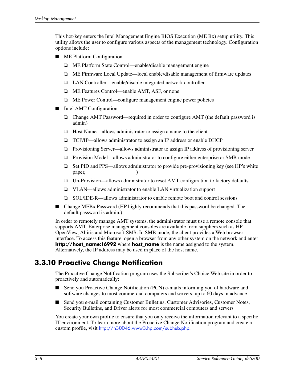 10 proactive change notification | HP dc5700 User Manual | Page 36 / 216