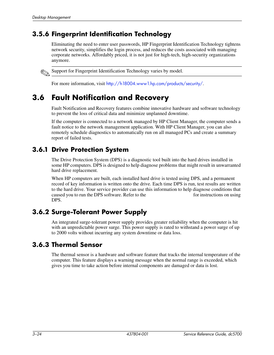 6 fault notification and recovery | HP dc5700 User Manual | Page 52 / 216