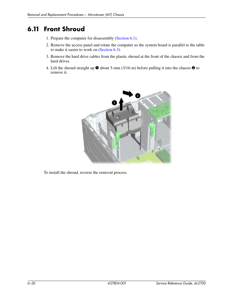 11 front shroud | HP dc5700 User Manual | Page 92 / 216