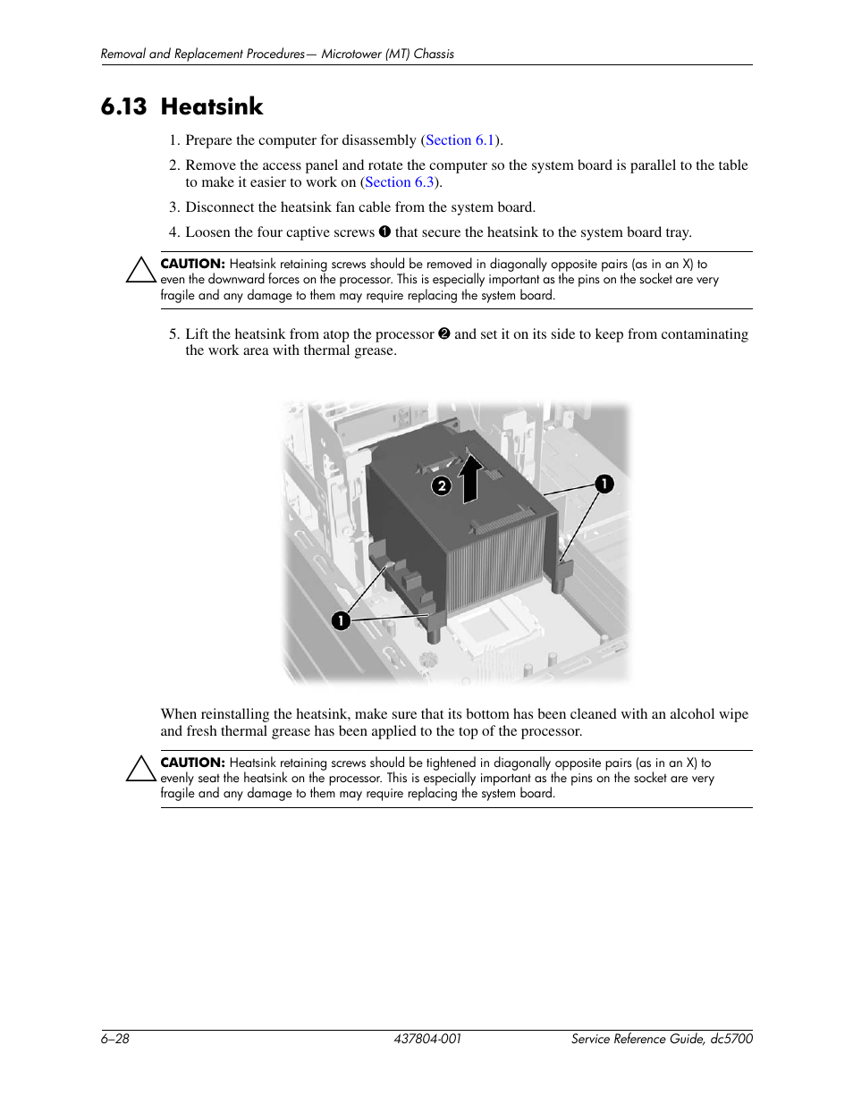 13 heatsink | HP dc5700 User Manual | Page 94 / 216