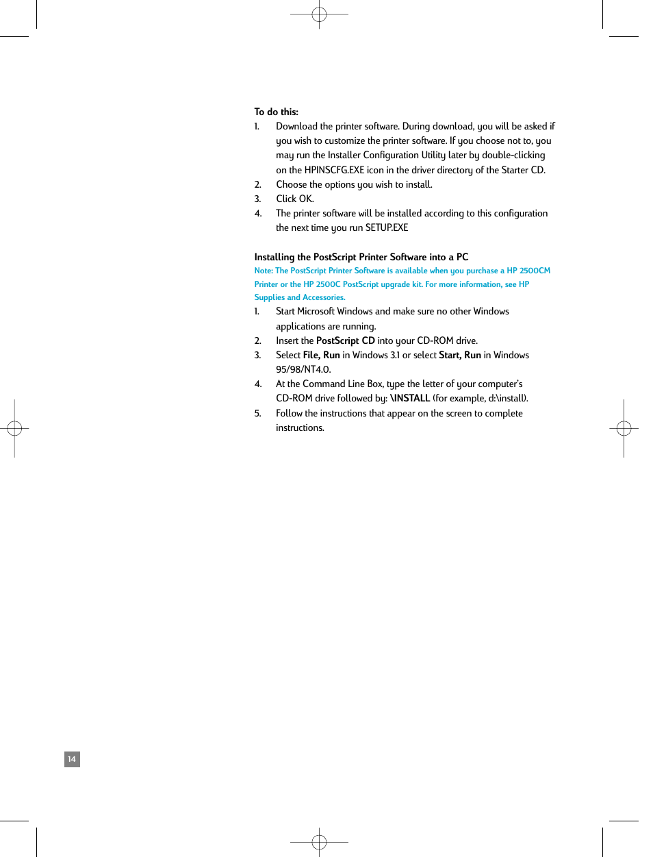 HP 2500C/CM User Manual | Page 18 / 65