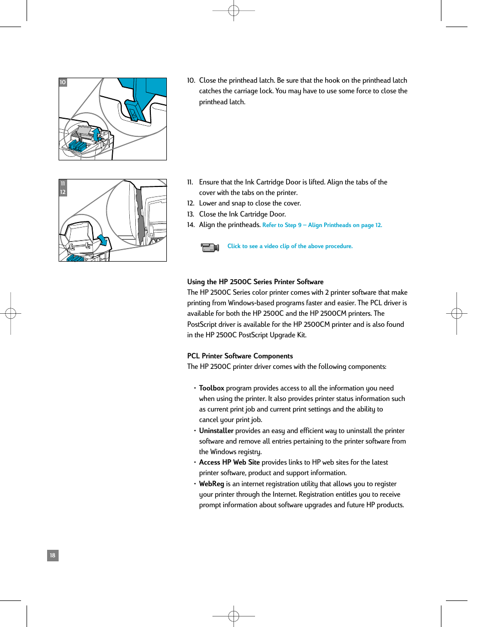 Using the hp 2500c series printer software, Pcl printer software components | HP 2500C/CM User Manual | Page 22 / 65