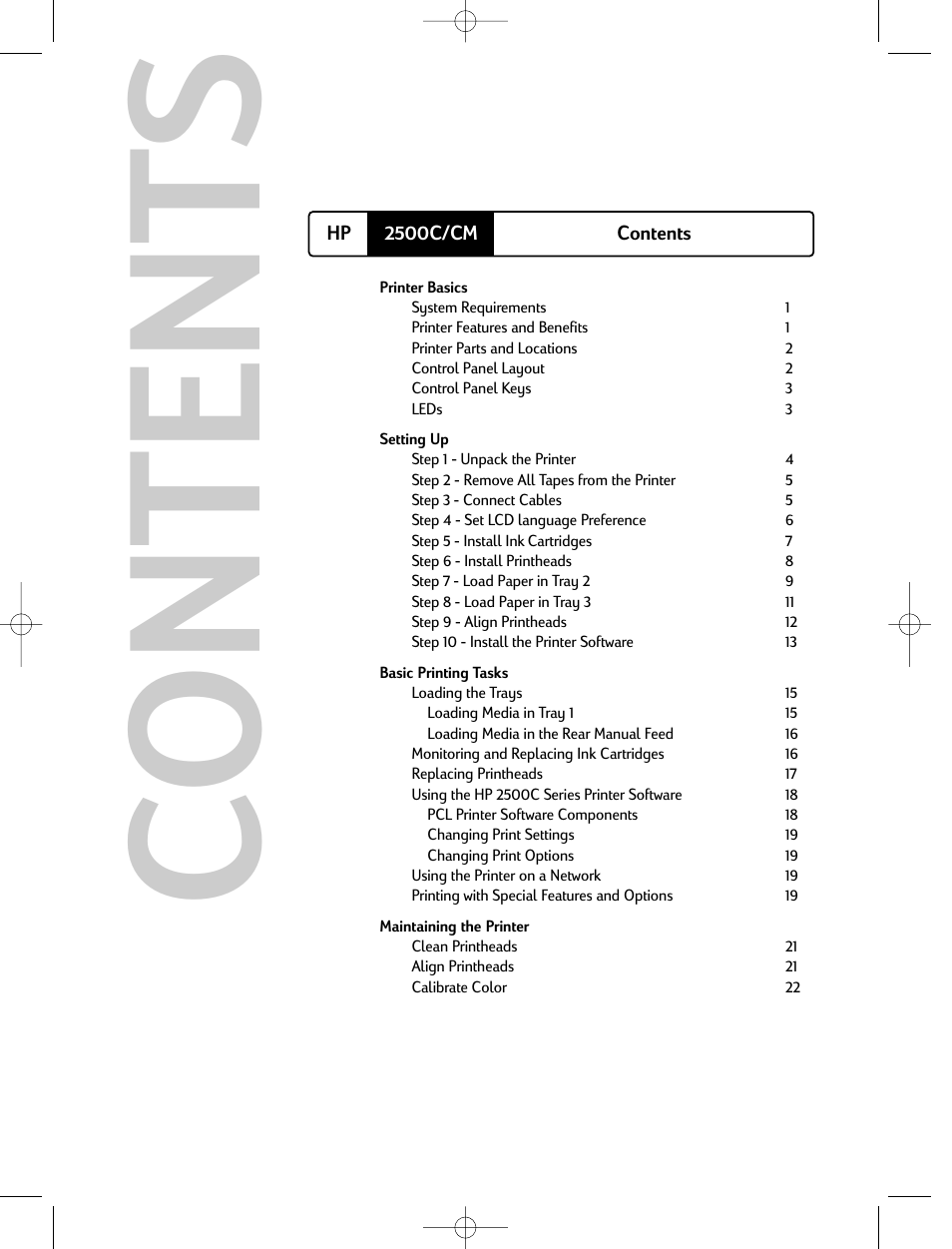 HP 2500C/CM User Manual | Page 3 / 65