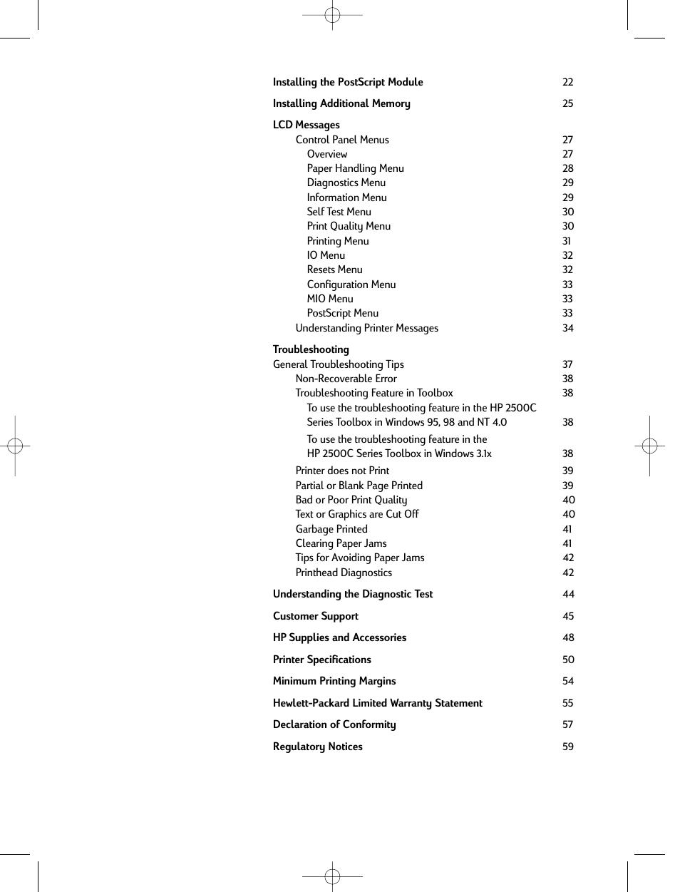 HP 2500C/CM User Manual | Page 4 / 65