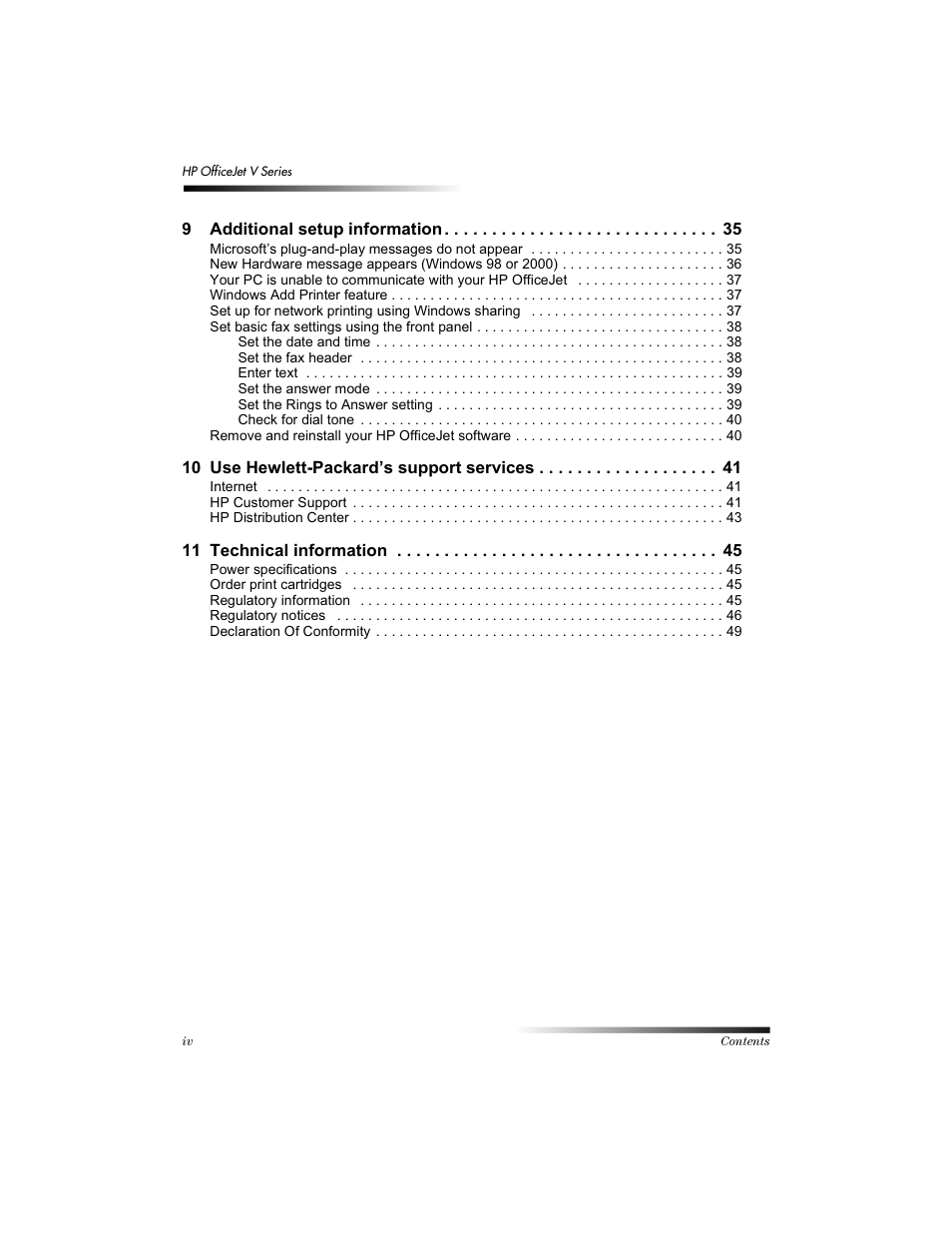 HP V Series User Manual | Page 4 / 56