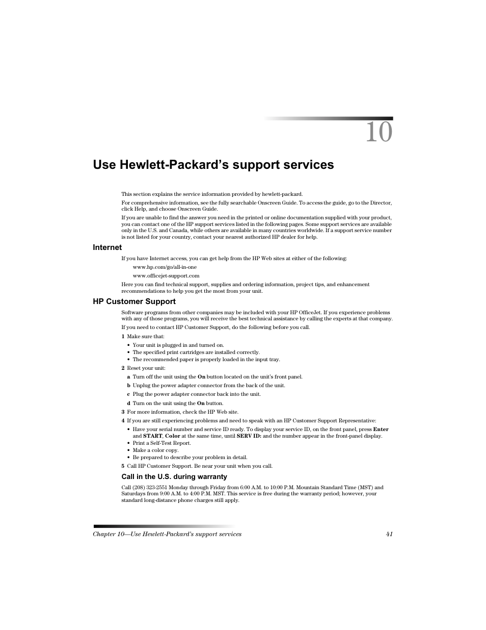 8vh +hzohww3dfndug¶v vxssruw vhuylfhv, Qwhuqhw, 3 &xvwrphu 6xssruw | HP V Series User Manual | Page 45 / 56