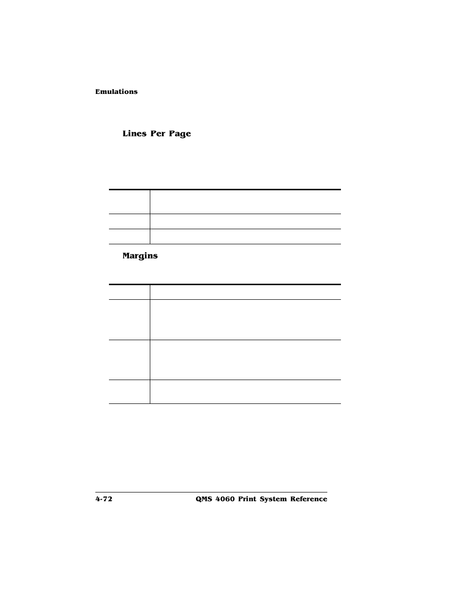 Margins | HP QMS 4060 User Manual | Page 106 / 232