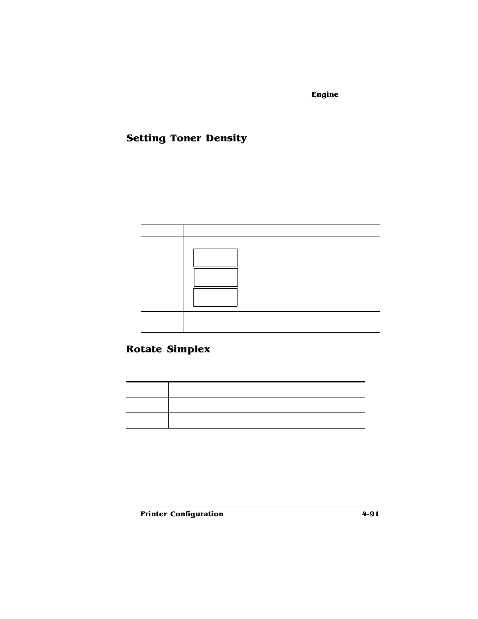 Setting toner density, Rotate simplex, Setting toner density 4-91 rotate simplex 4-91 | HP QMS 4060 User Manual | Page 125 / 232