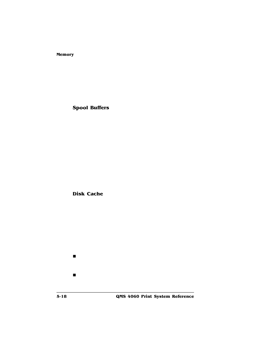 Spool buffers, Disk cache | HP QMS 4060 User Manual | Page 160 / 232