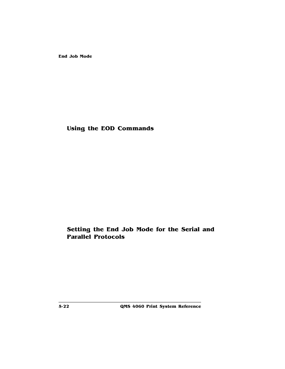 Using the eod commands | HP QMS 4060 User Manual | Page 164 / 232