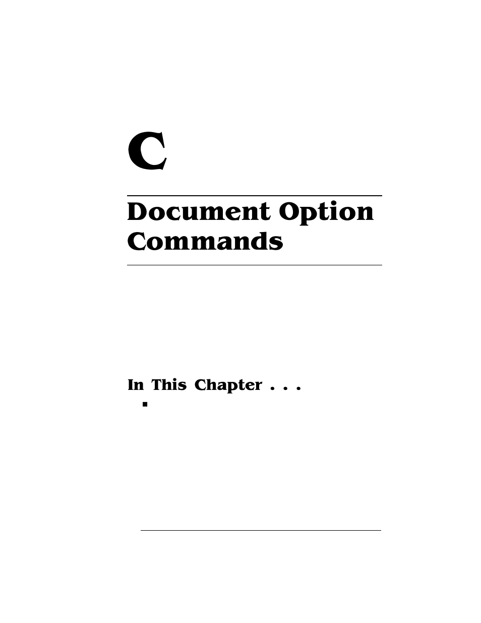 Document option commands, C document option, Commands | Appendix c—document option commands | HP QMS 4060 User Manual | Page 205 / 232
