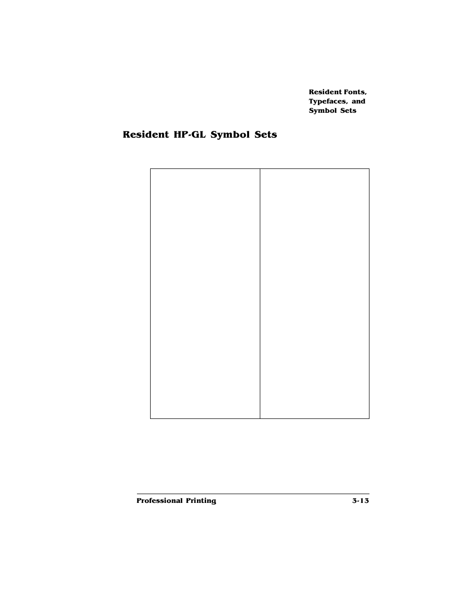 Resident hp-gl symbol sets, Resident hp-gl symbol sets 3-13 | HP QMS 4060 User Manual | Page 33 / 232