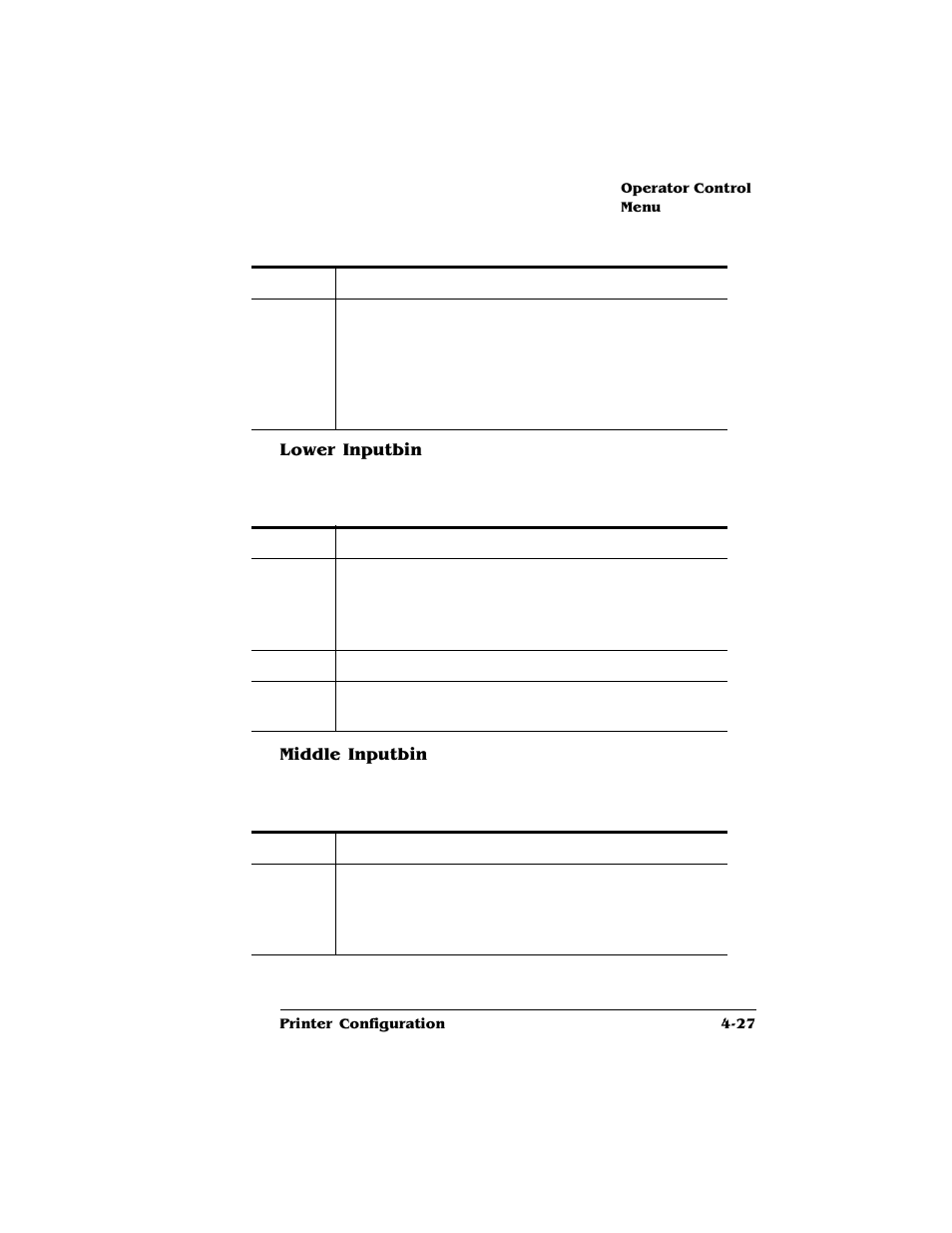 Lower inputbin, Middle inputbin | HP QMS 4060 User Manual | Page 61 / 232