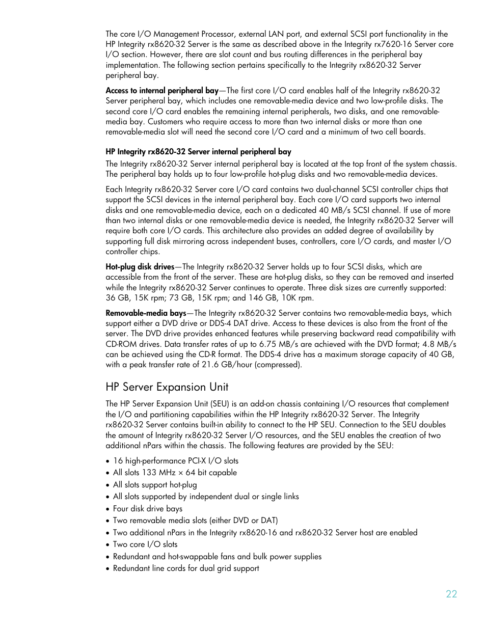 Hp server expansion unit | HP RX8620-32 User Manual | Page 22 / 43