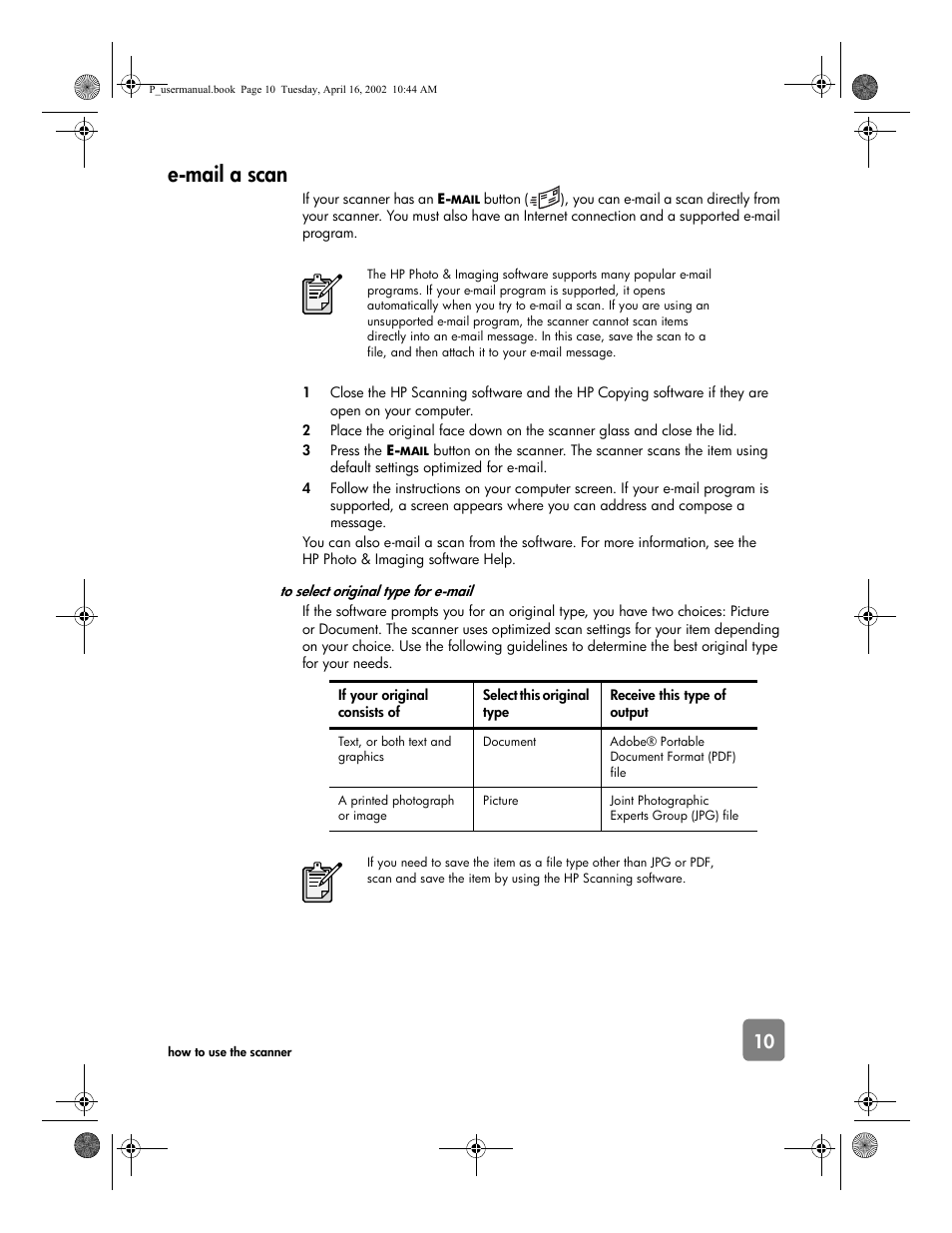E-mail a scan | HP 4500c User Manual | Page 15 / 26