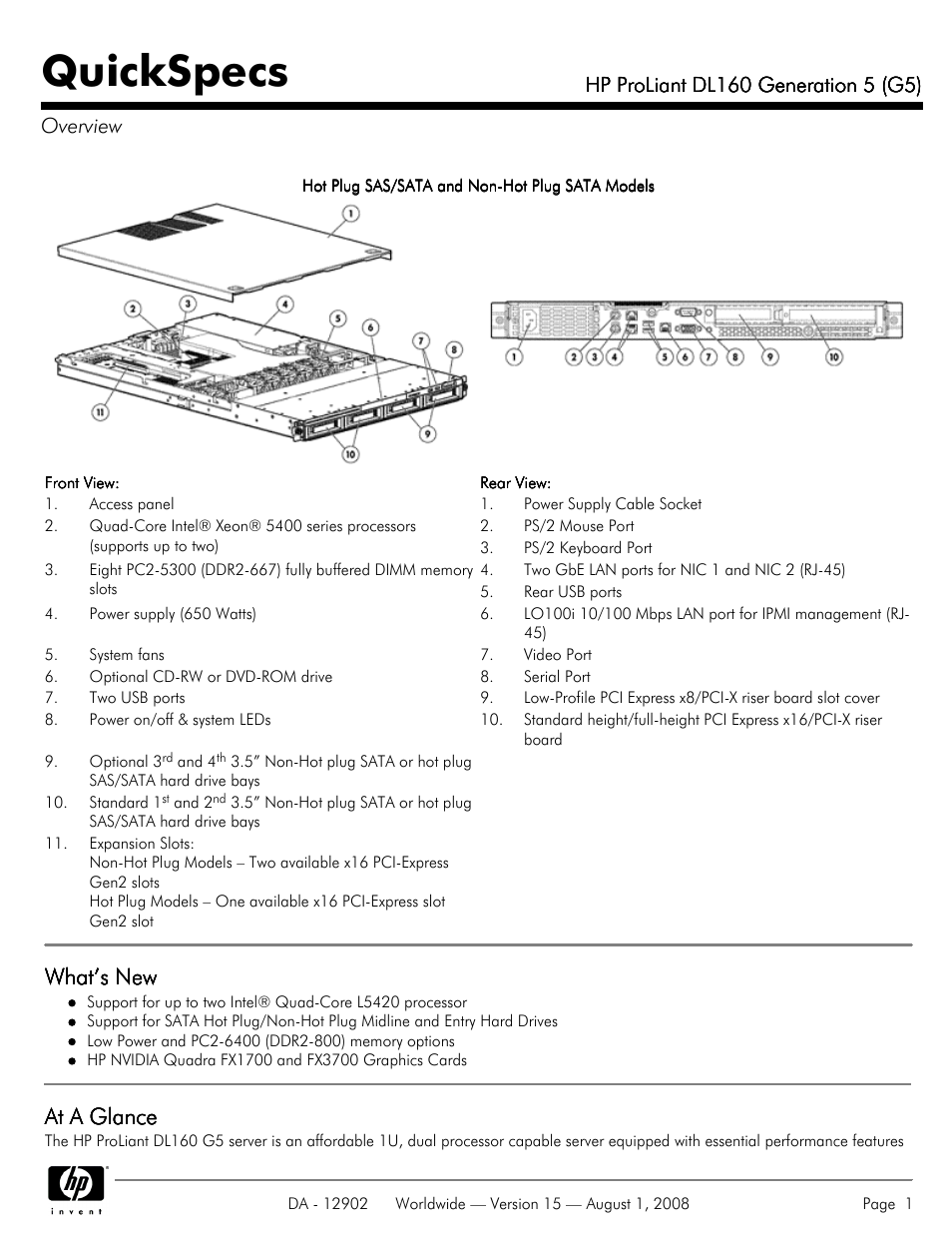 HP ProLiant DL160 User Manual | 38 pages