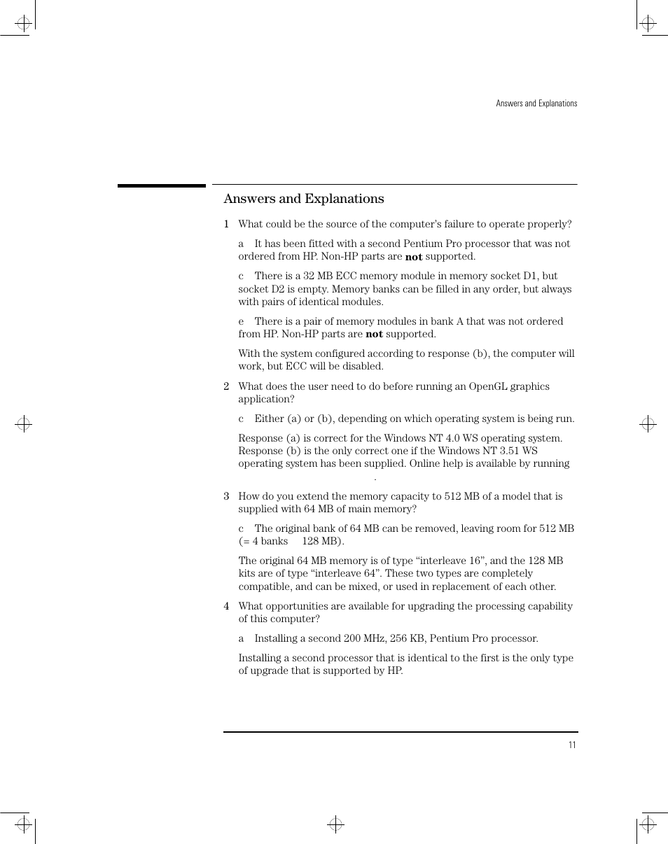 Answers and explanations | HP Vectra XW User Manual | Page 13 / 16