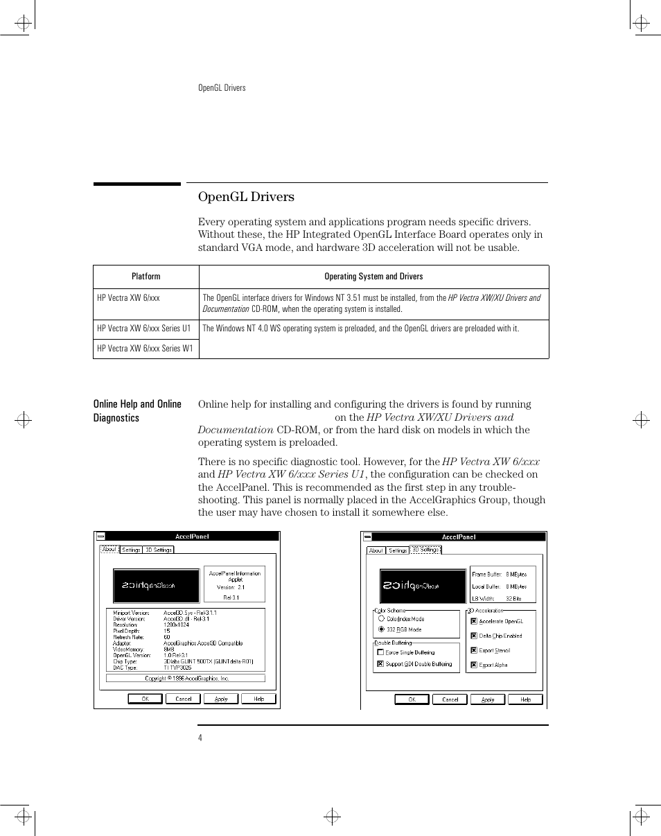 Opengl drivers | HP Vectra XW User Manual | Page 6 / 16