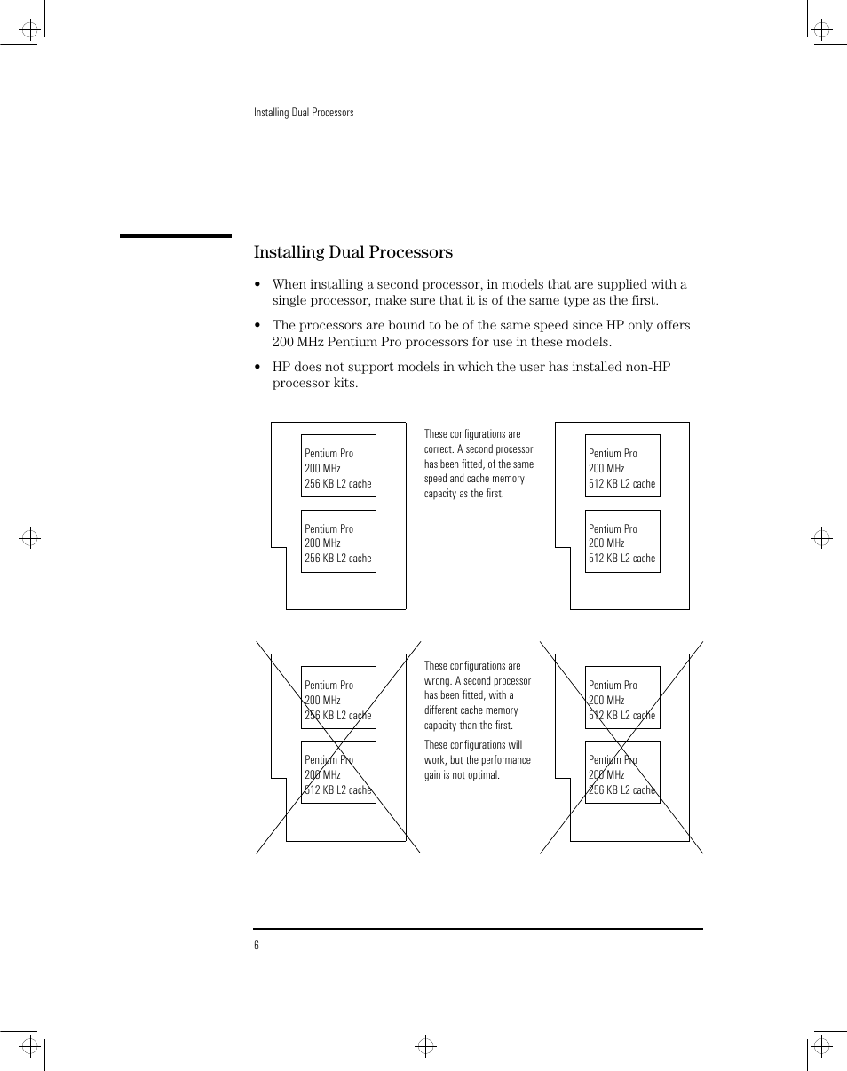 Installing dual processors | HP Vectra XW User Manual | Page 8 / 16