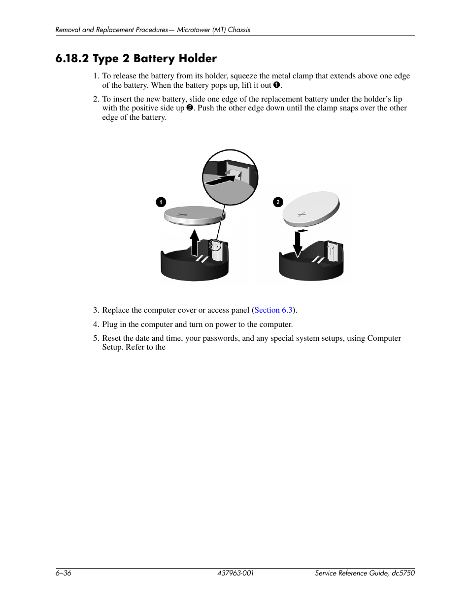 2 type 2 battery holder | HP COMPAQ DC5750 User Manual | Page 104 / 214