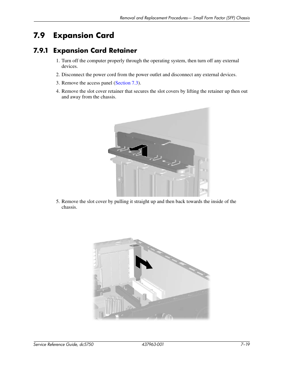 9 expansion card, 1 expansion card retainer | HP COMPAQ DC5750 User Manual | Page 125 / 214